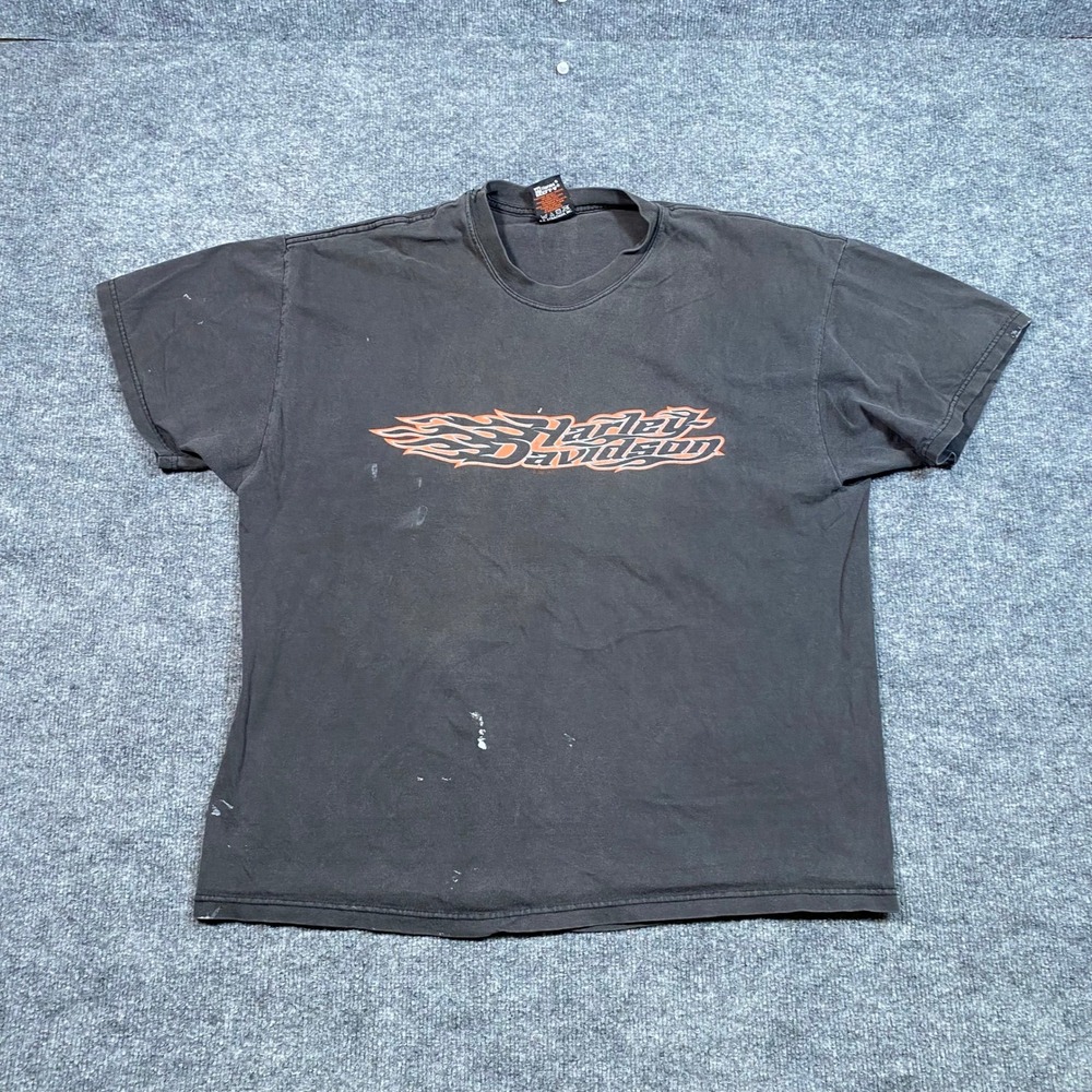 Vintage Harley Davidson Barnett El Paso Texas T-Shirt Faded Black XL Distressed
